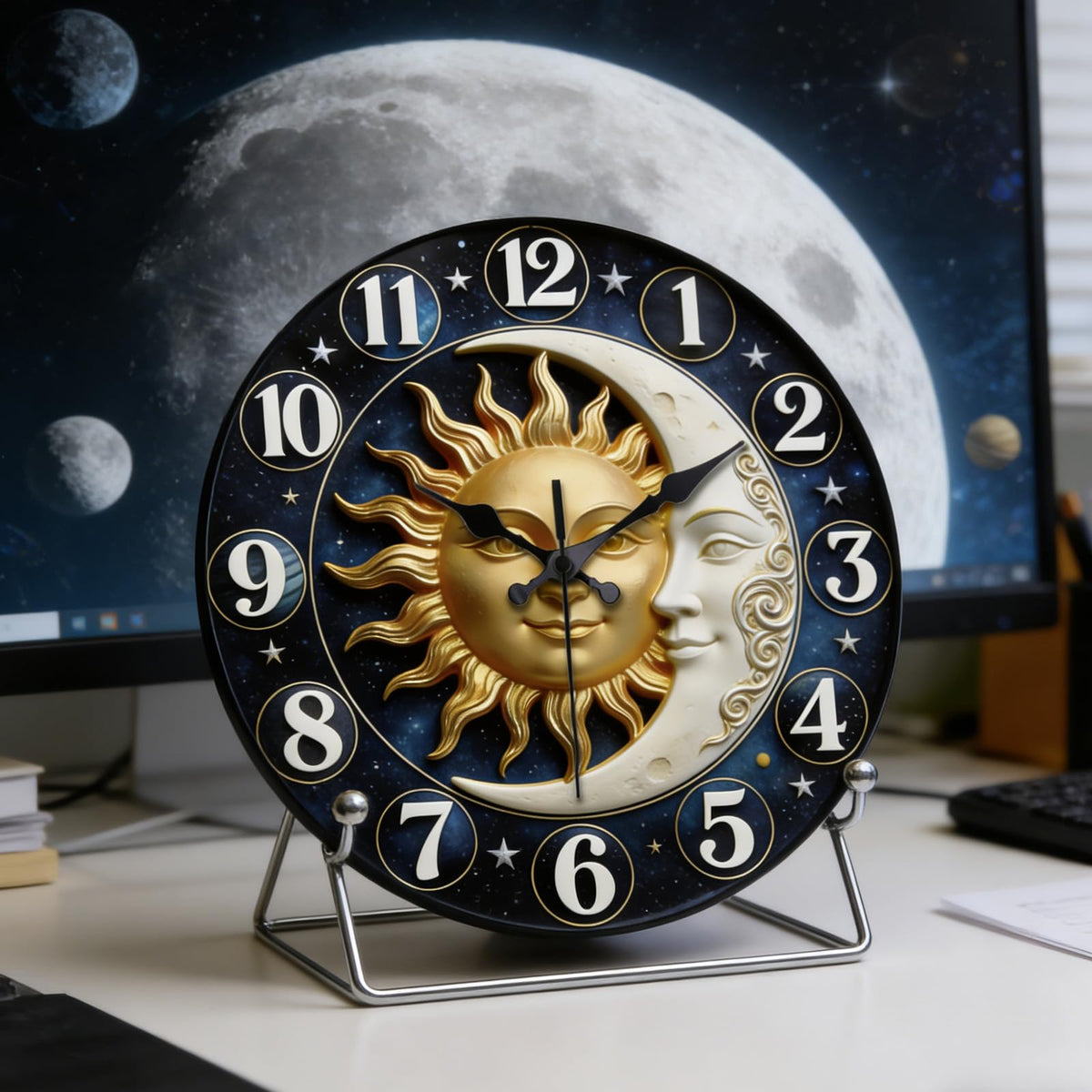 Sun Moon Celestial Wall Clocks Battery Operated (Sun Moon Celestial)
