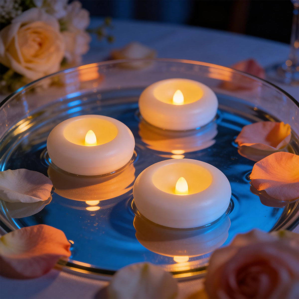 LED Floating Candles Flameless Tealights 2.75" (12 Pack)