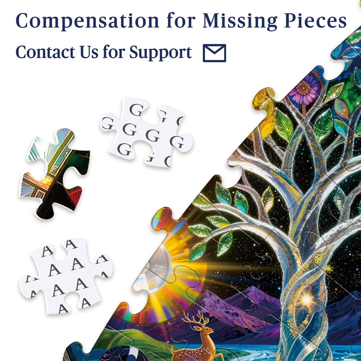 Puzzle for Adults 1000 Pieces Crystal Tree of Life with Moon & Sun (J-moon & Sun)