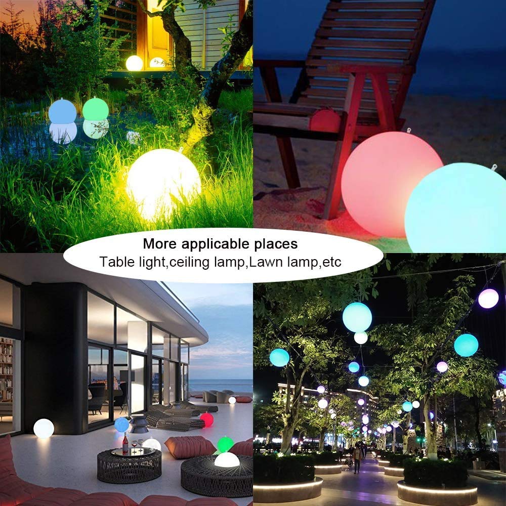 Floating Pool Lights Inflatable Waterproof IP68 Solar Glow Globe (White)