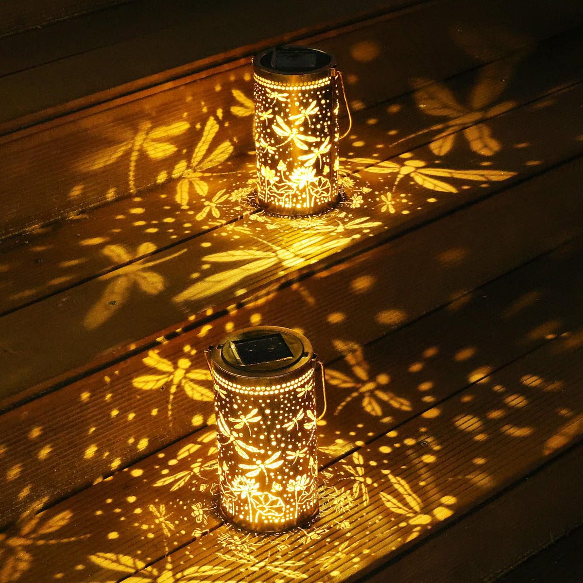 Solar Lanterns Outdoor Garden Decor Birthday Gift for Women Mom (3.9''x11.7'')