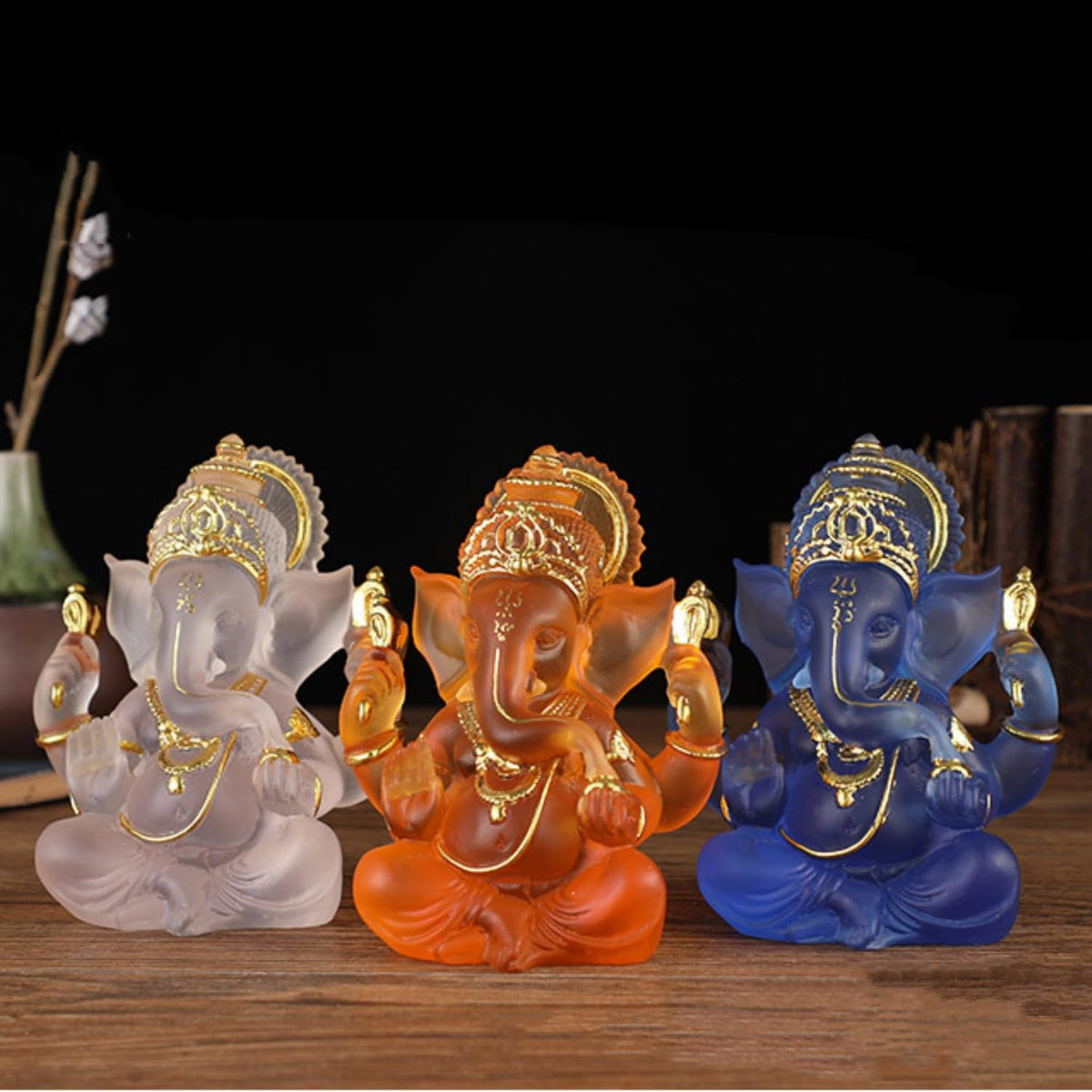 Indian God Lord Ganesha Statue (Blue / 5.5")