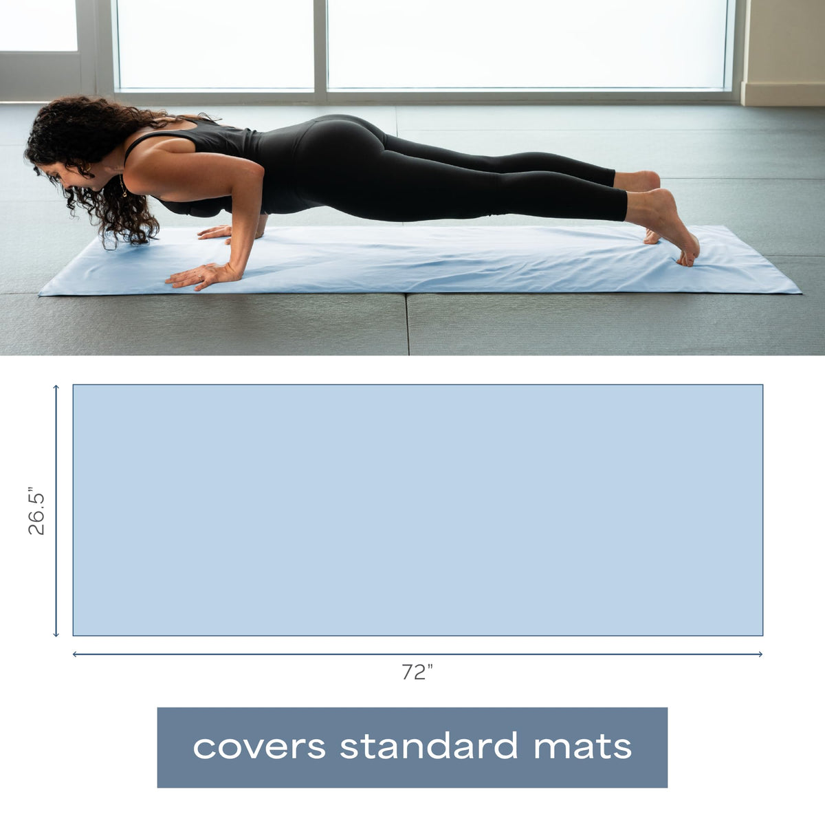 Aura Microfiber Yoga Mat Towel (Blue 2pk)