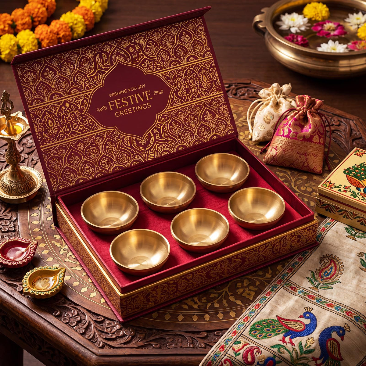 Diwali Pure Brass Bowl Navratri Return Gift (2.4 Inch)
