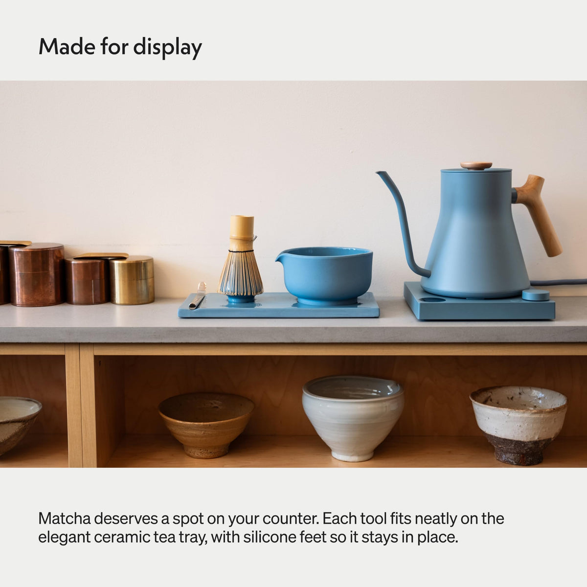 Matcha Set Complete Matcha Tea Kit with Ceramic Bowl (Woodland)
