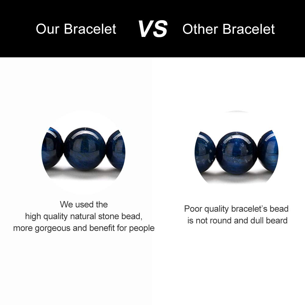 Gifts for Men Bracelets (Blue Tiger Eye&Matte Agate Bracelets)