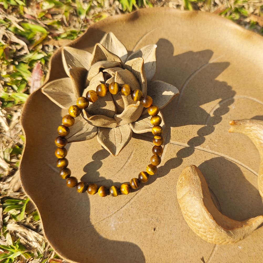 6MM Yellow Tigers Eye Beaded Bracelet for Men (6MM Yellow Tigers Eye Beaded Bracelet)