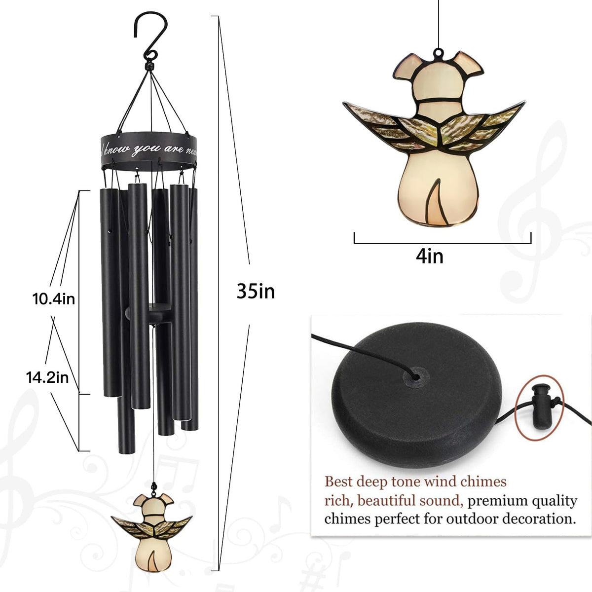 Pet Memorial Wind Chimes for Dogs (Dogwings)