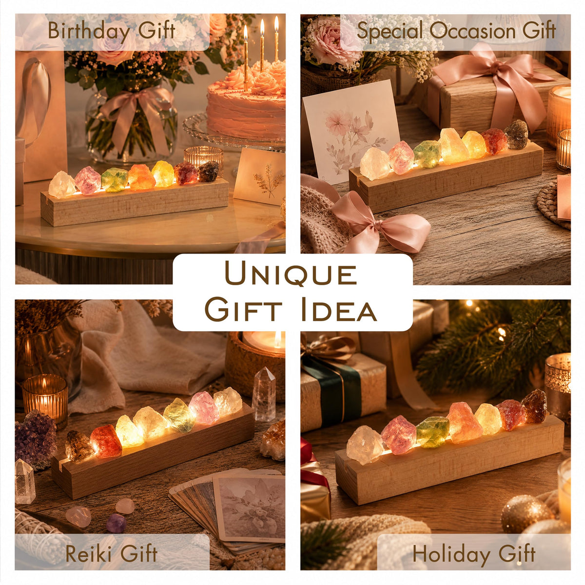 Healing Crystal Night Light (Rechargeable-7 chakral stones)