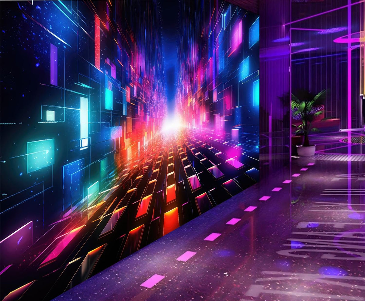 Peel and Stick Wall Mural Wallpaper Night Club 137"×96" Decor K03 (K03 / 137" x 96")