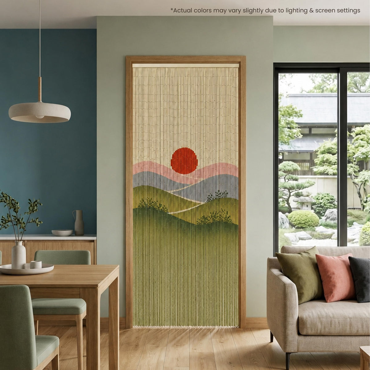 Sunset Field Beaded Bamboo Curtain for Doorway 35.4" x 78.7" (Sunset Field)