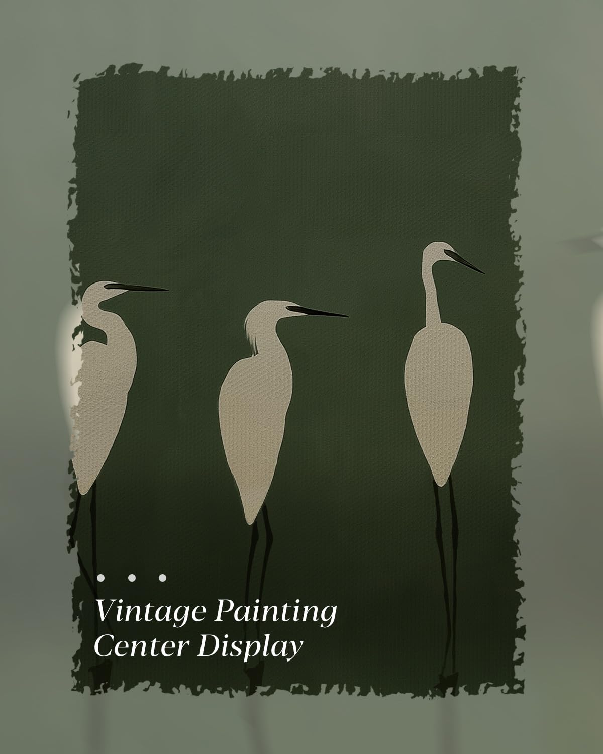Large Framed Minimalist Bird Canvas Wall Art 16''x24'' Print (Crane Flock / 24"L x 16"W)