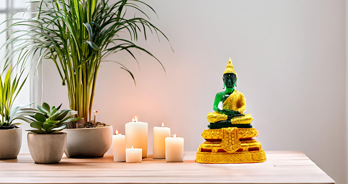 Emerald Buddha Statue Meditation 7" H. Jade Buddha Thai Buddha Statue for Home Decor Buddha Figurines (Asian)