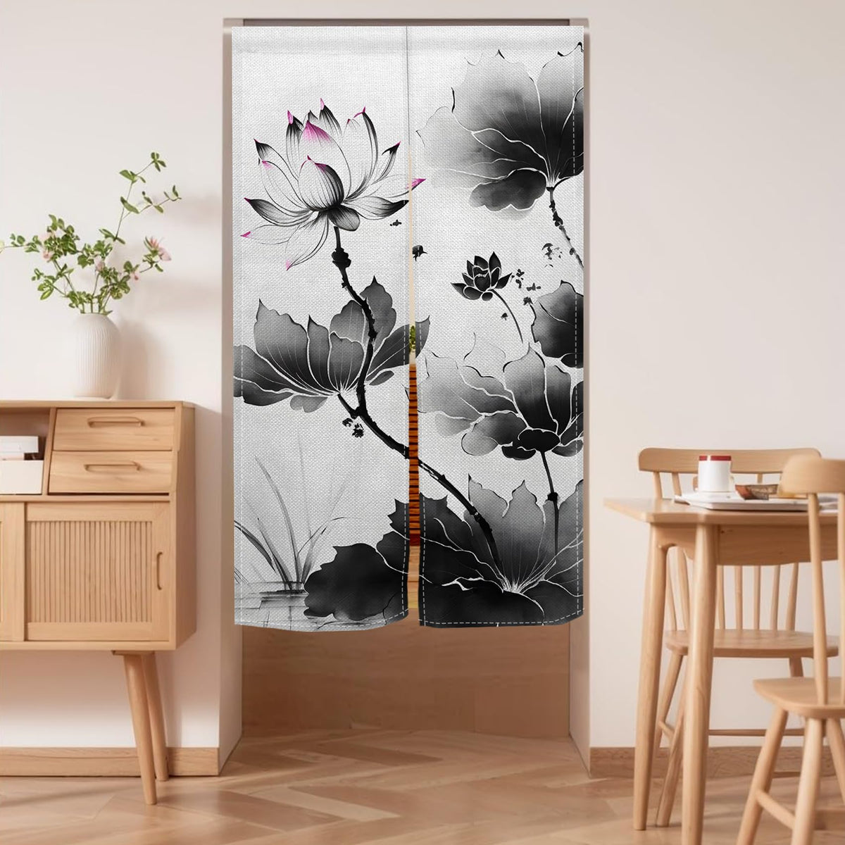 Japanese Noren Doorway Curtain (Grey)