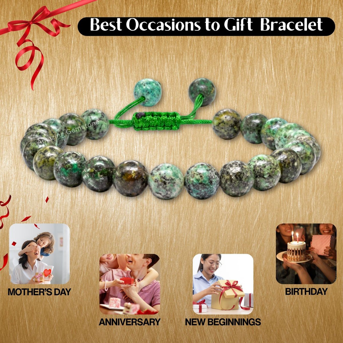 African Turquoise Bracelet for Women Men's Gifts (African Turquoise)