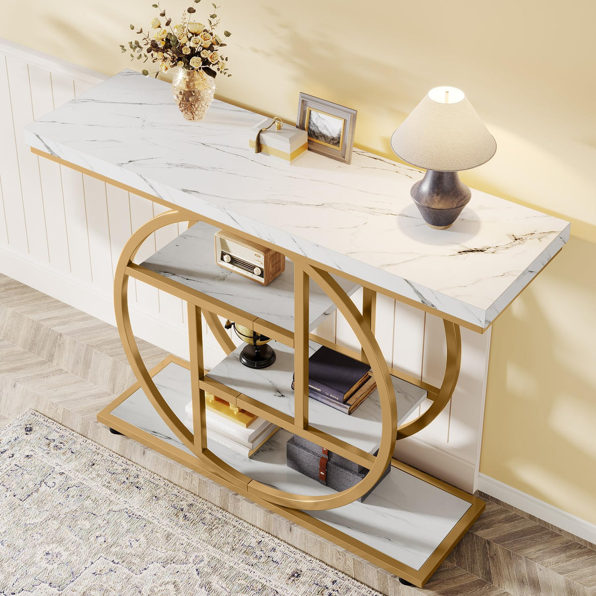 41.3" Console Table (White Gold)