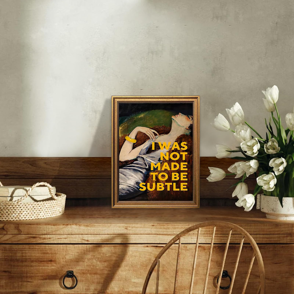 Gold Framed Vintage Wall Art Classical Feminist Poster 8x10inch (Classical Feminist / 10"L x 8"W)