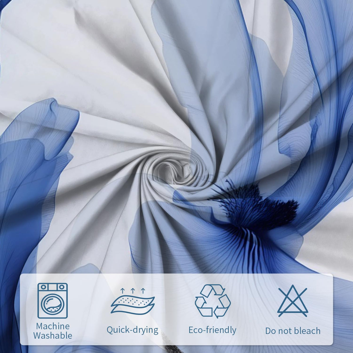Blue Iris Floral Shower Curtain (Iris Floral)