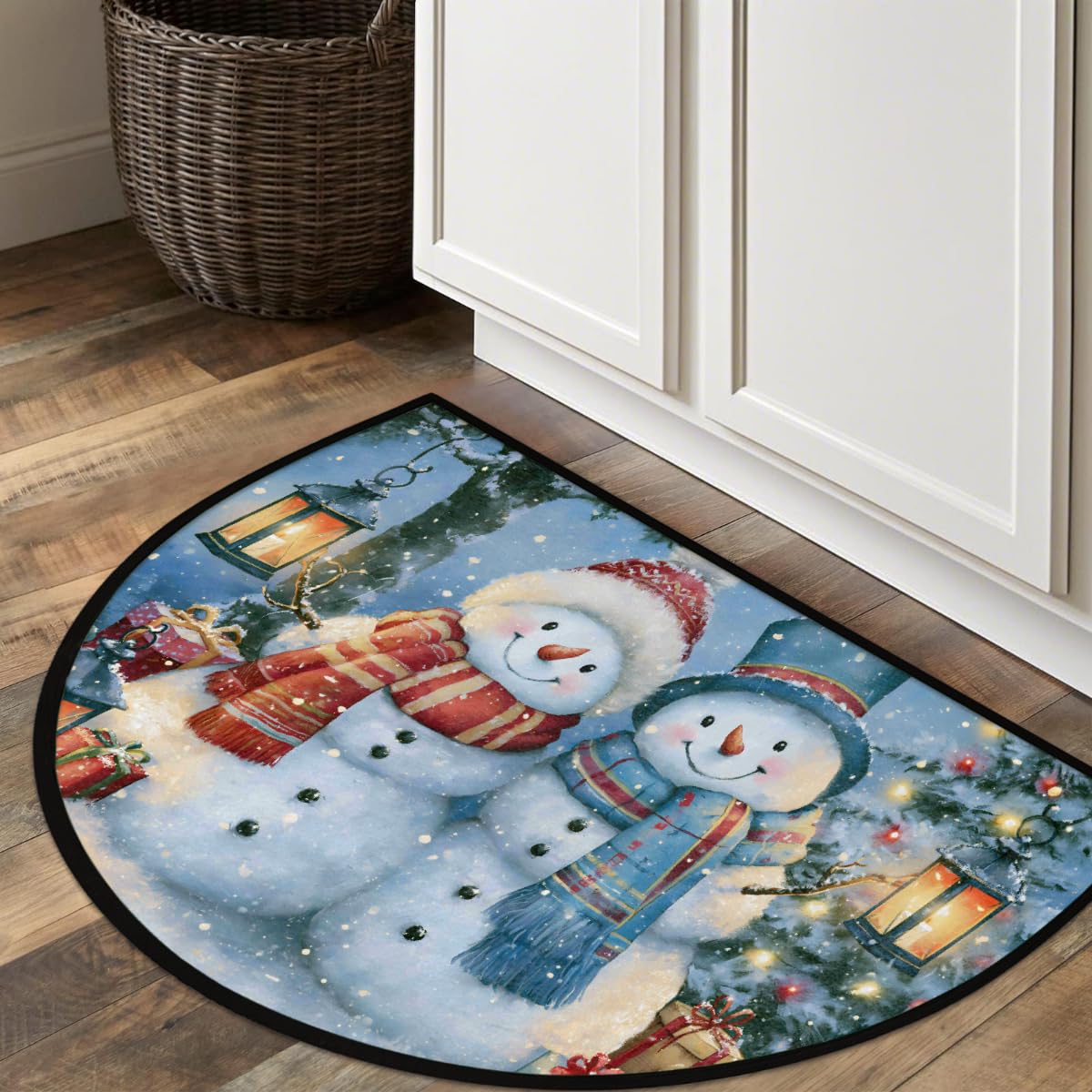 Christmas Half Round Door Mat Outdoor Welcome Entrance Doormat A6 (B-16 Christmas)