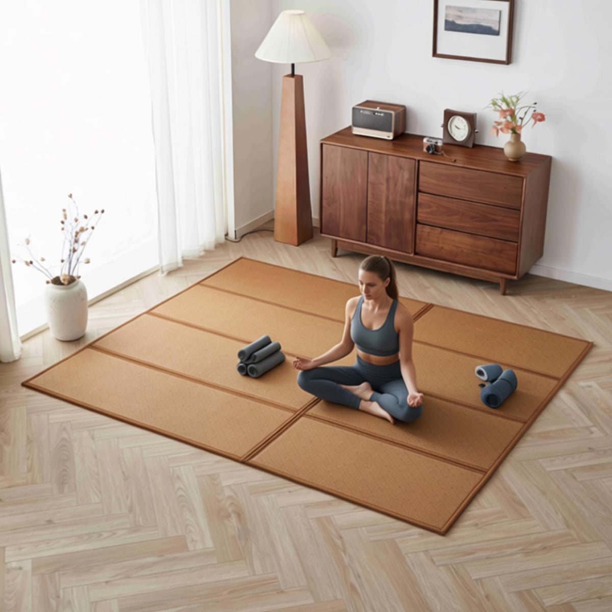 Natural Rattan Floor Tatami Mat (Twin)