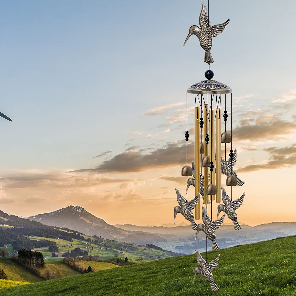 Large Hummingbird Wind Chimes Outdoor Indoor Decor