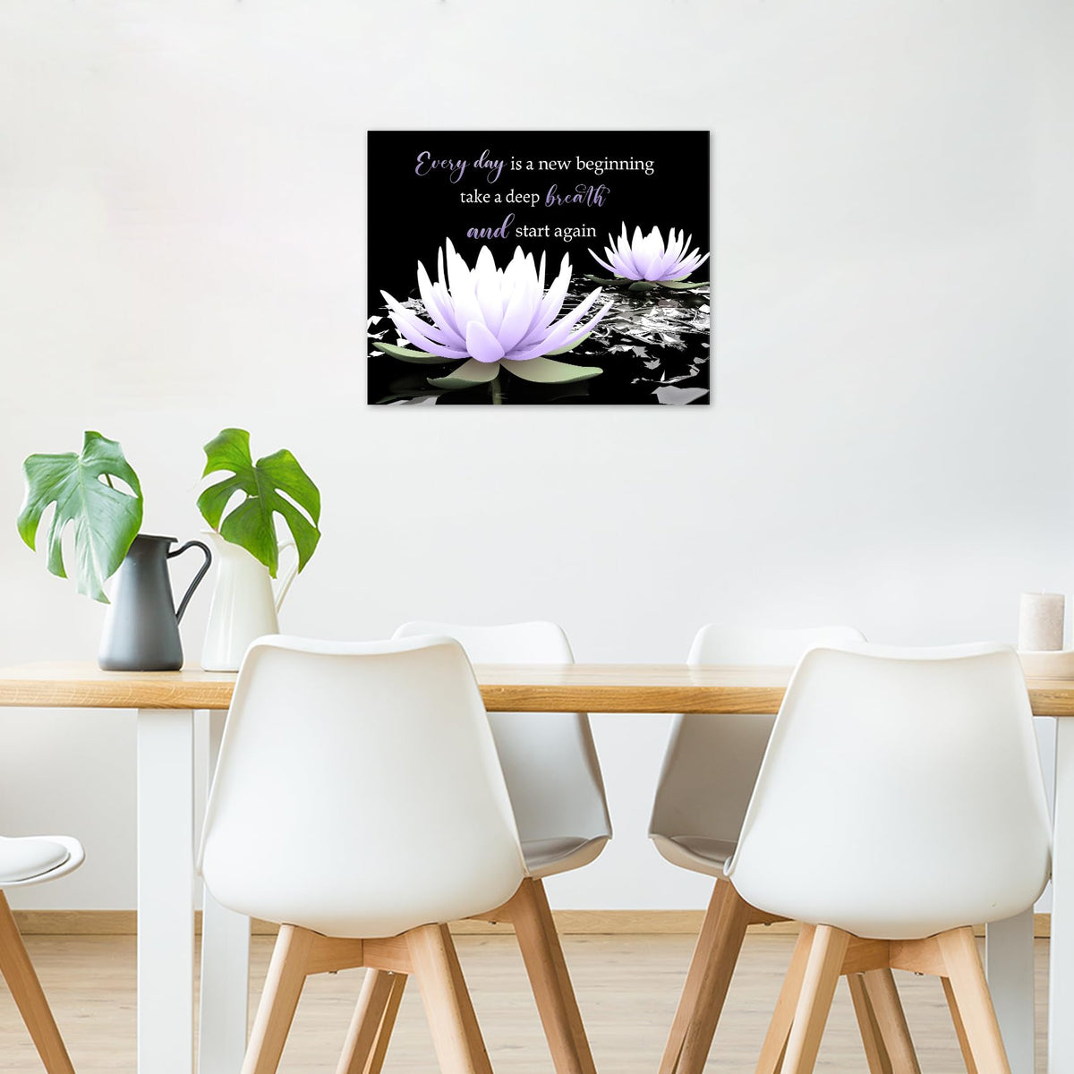 Purple Zen Floral Wall Art (Purple / 12"L x 16"W)
