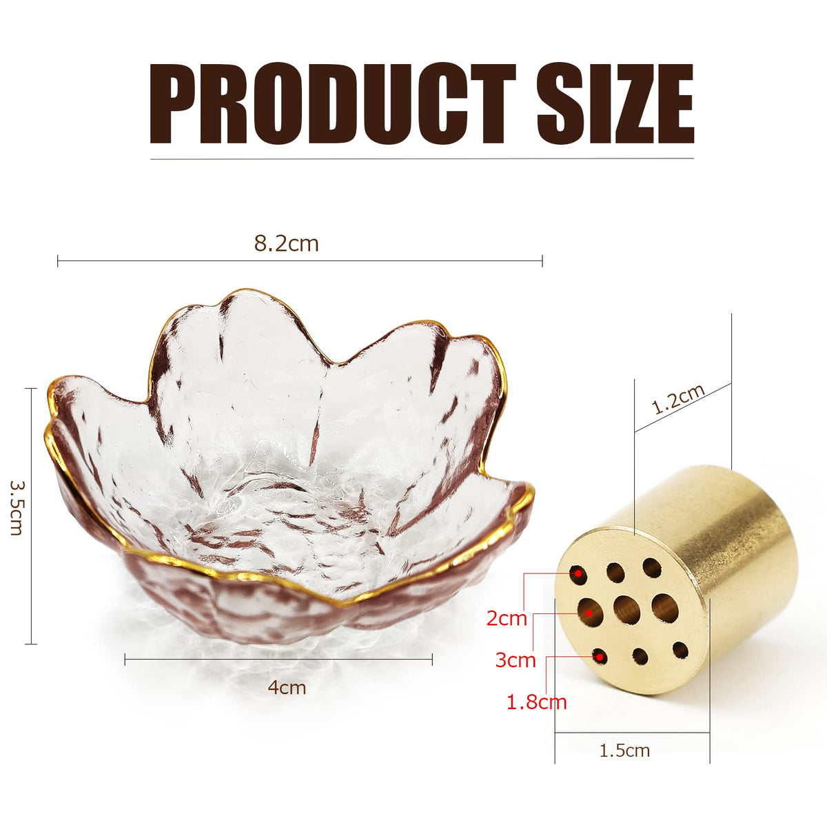 Incense Holder for Sticks and Backflow Incense Burner Glass (Cherry Blossom With Gilt-edged)