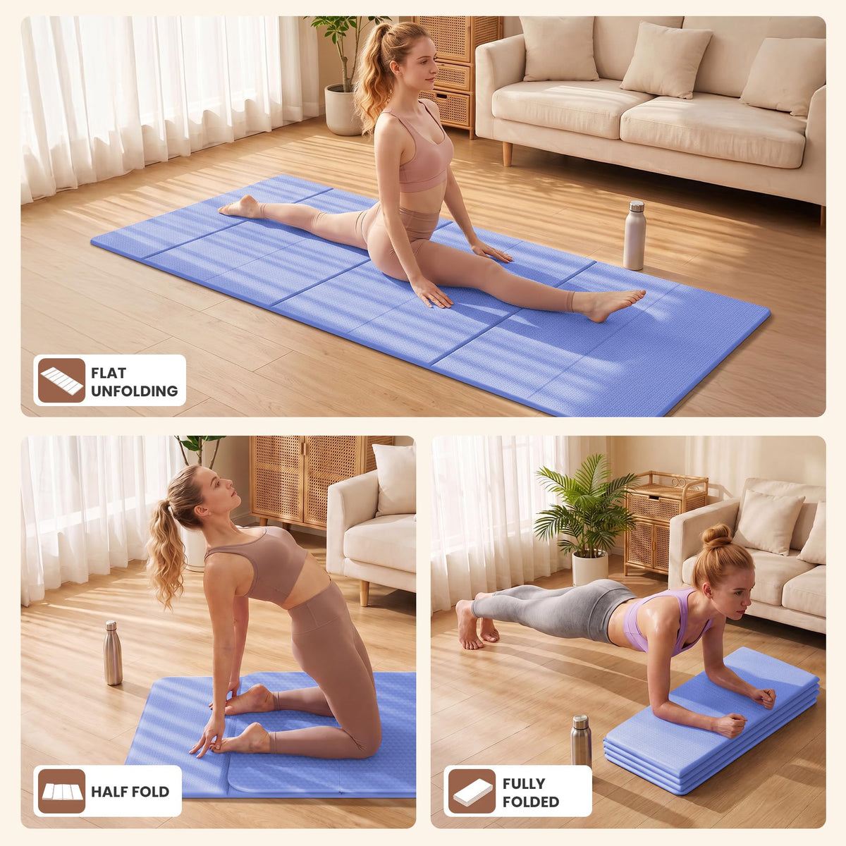 Foldable Yoga Mat (Blue)