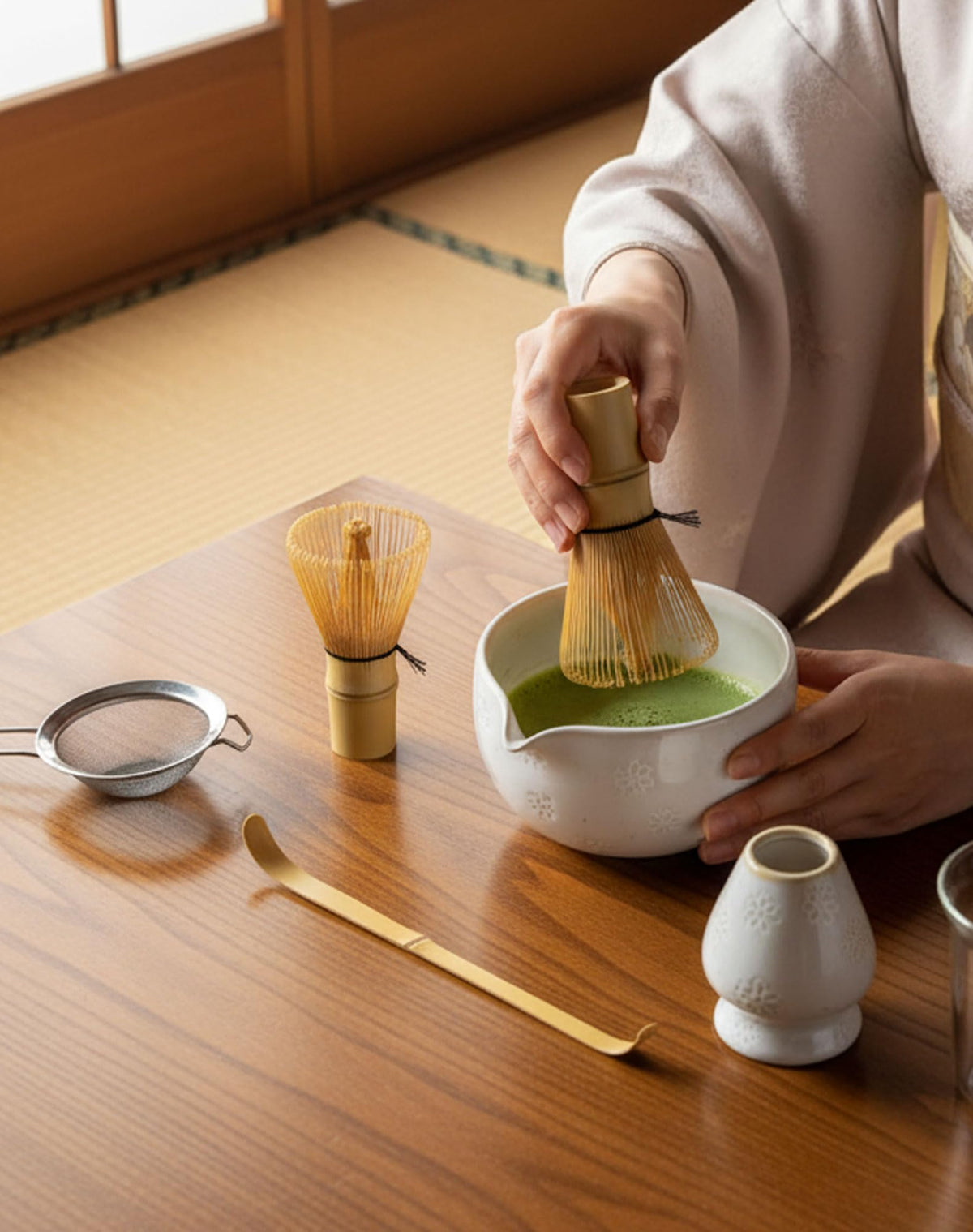 Matcha Whisk Set 6Pcs (White)