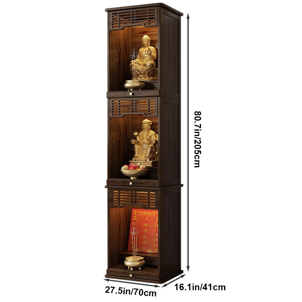 Multifunction Meditation Altar Table (Walnut Wood / 15.7in)