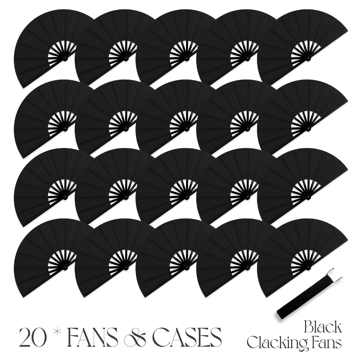 Rave Fans Bulk for Line Dancing (Black)