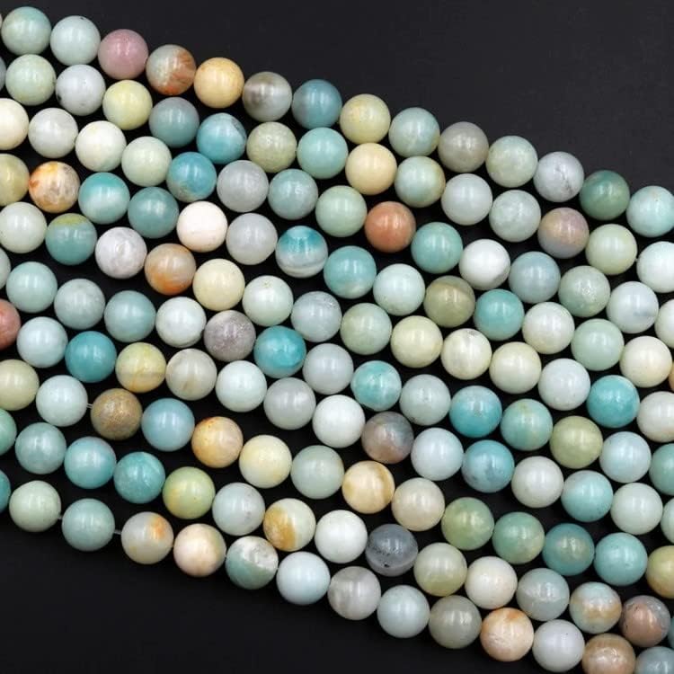 108Pcs Amazonite Beads for Bracelet Jewelry Making 8MM Natural Loose Amazonite Stone Beads Gemstone Beads Round (Amazonite / 8MM, 108pcs)