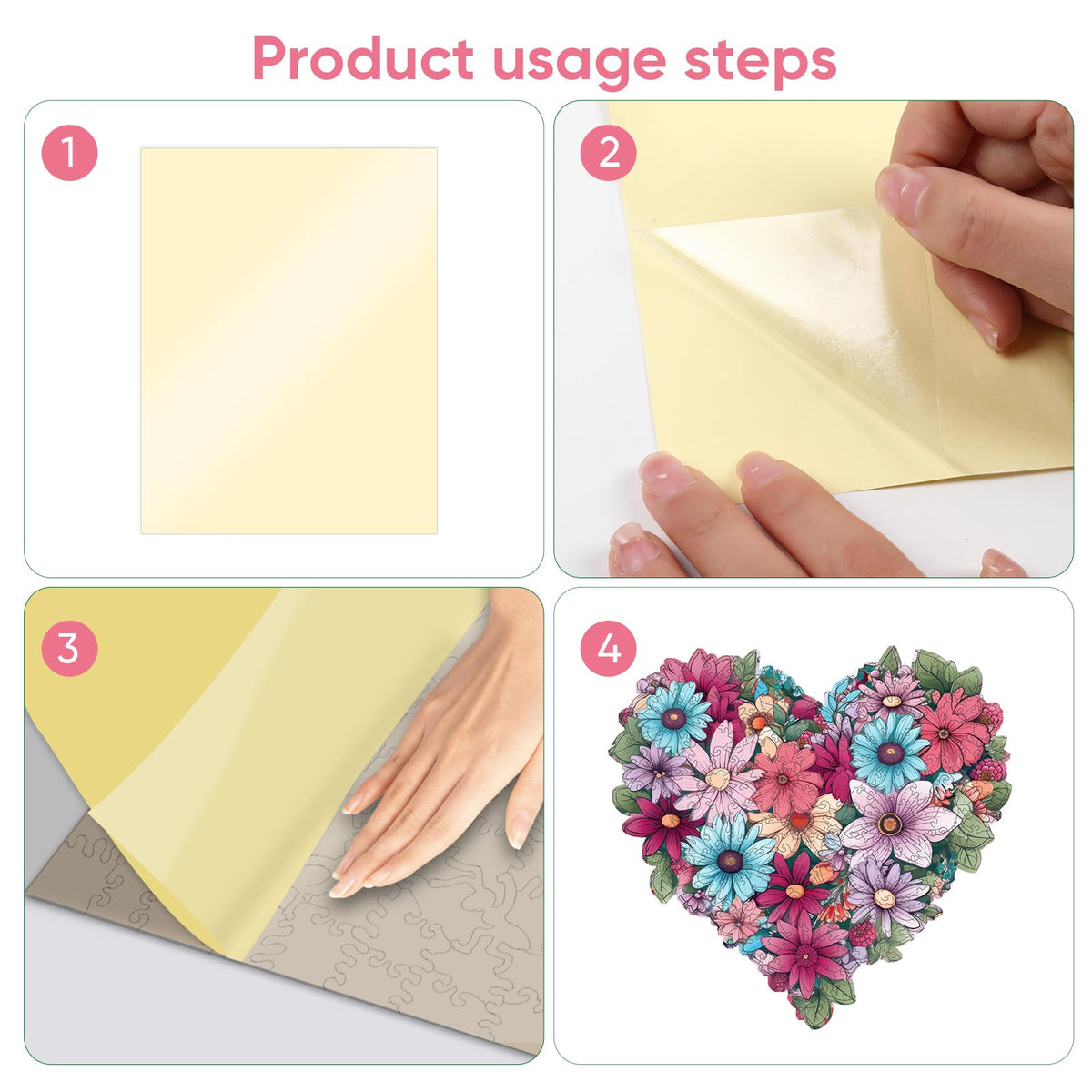 Flower Puzzles for Adults 500 Pieces (Heart-flower / 500 pieces)