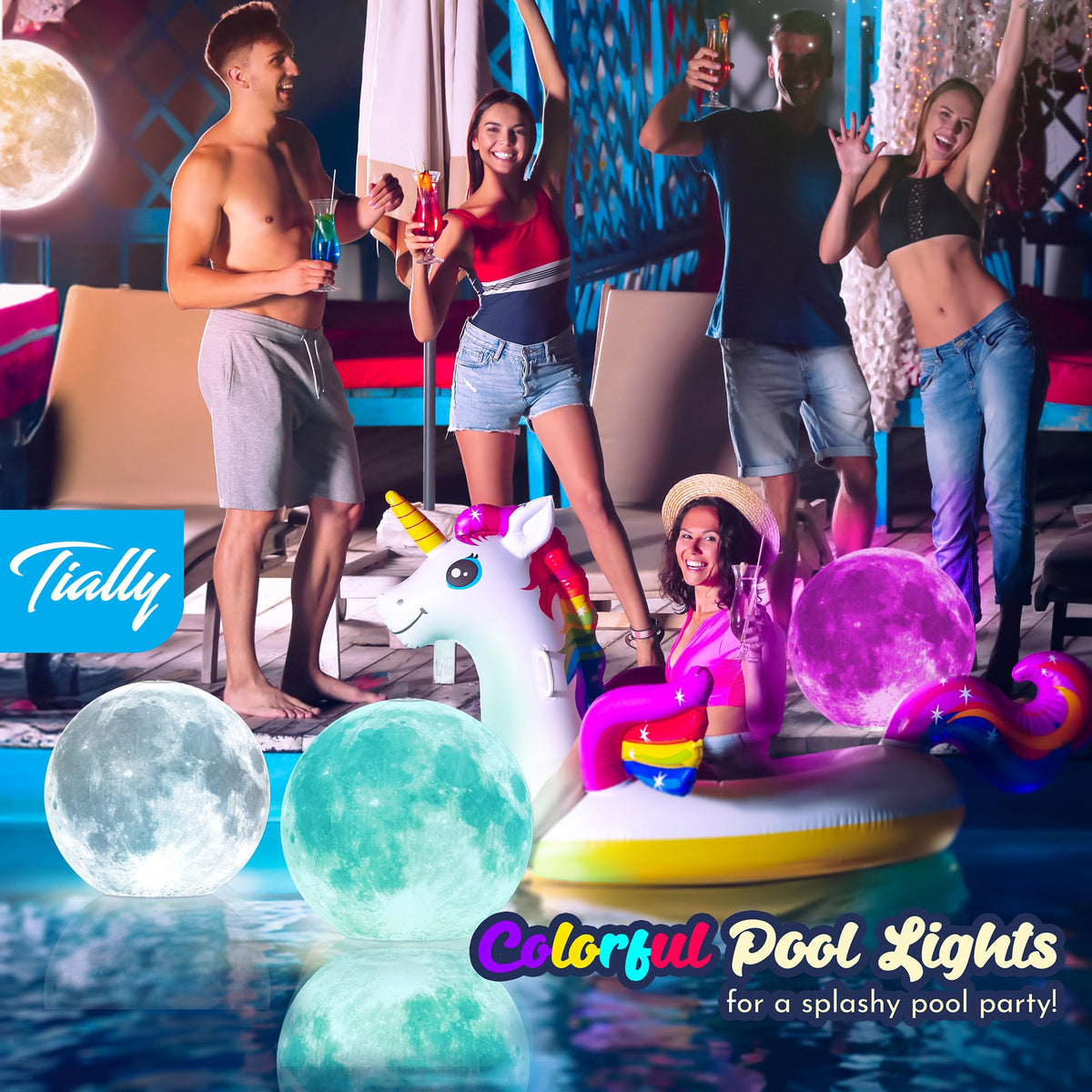 Floating Pool Lights (4 Pack / Multicolor)
