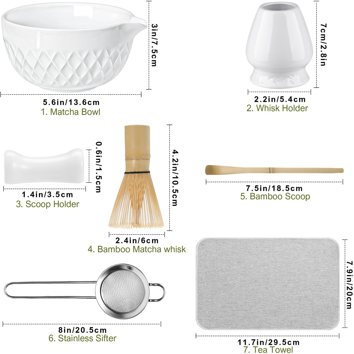 Matcha Whisk Set (Ceramic White)