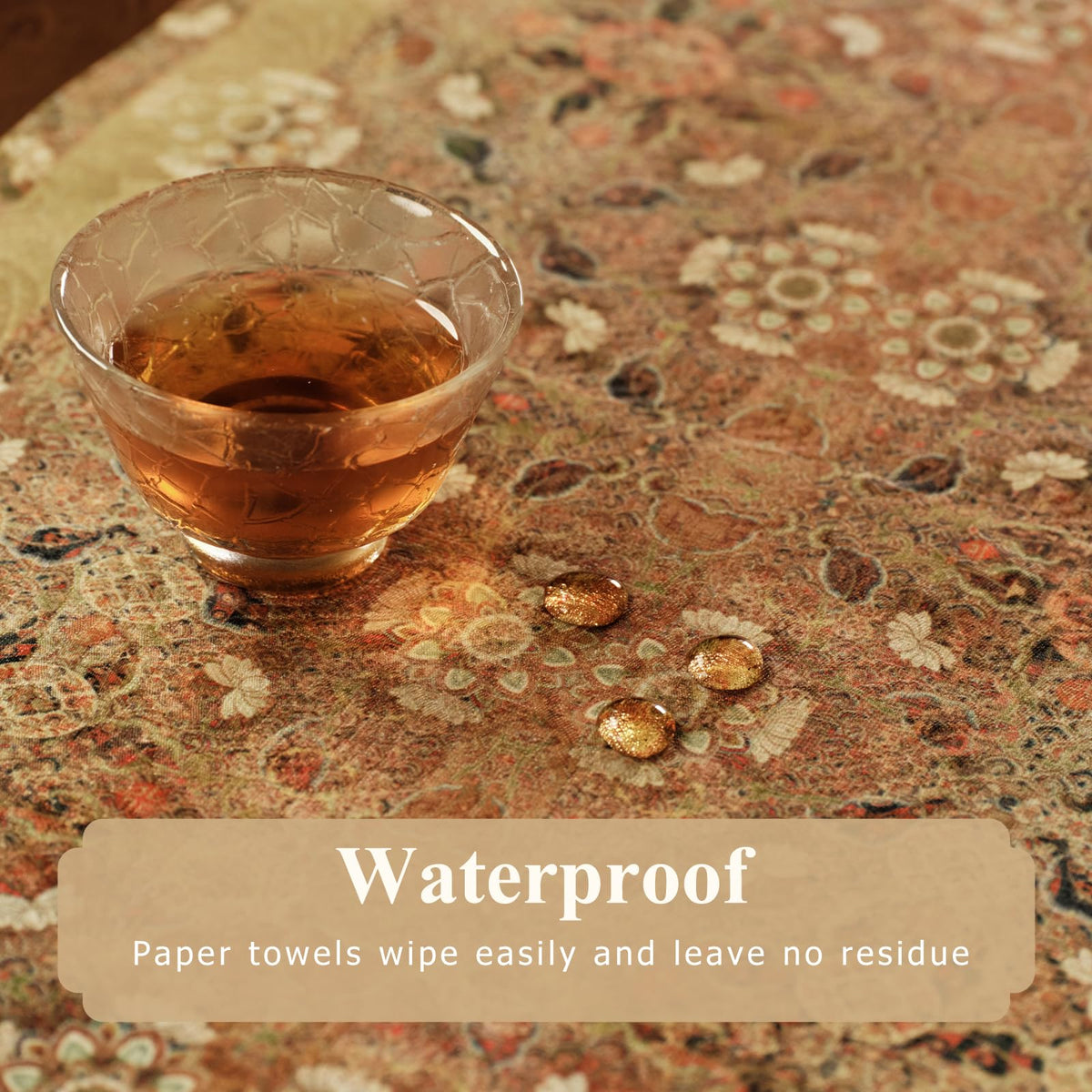 Hidden Bridge Floral Brocade Tasseled Table Runner 13x72 Fall (Petal Rain · Pointed 13x72 Inch)