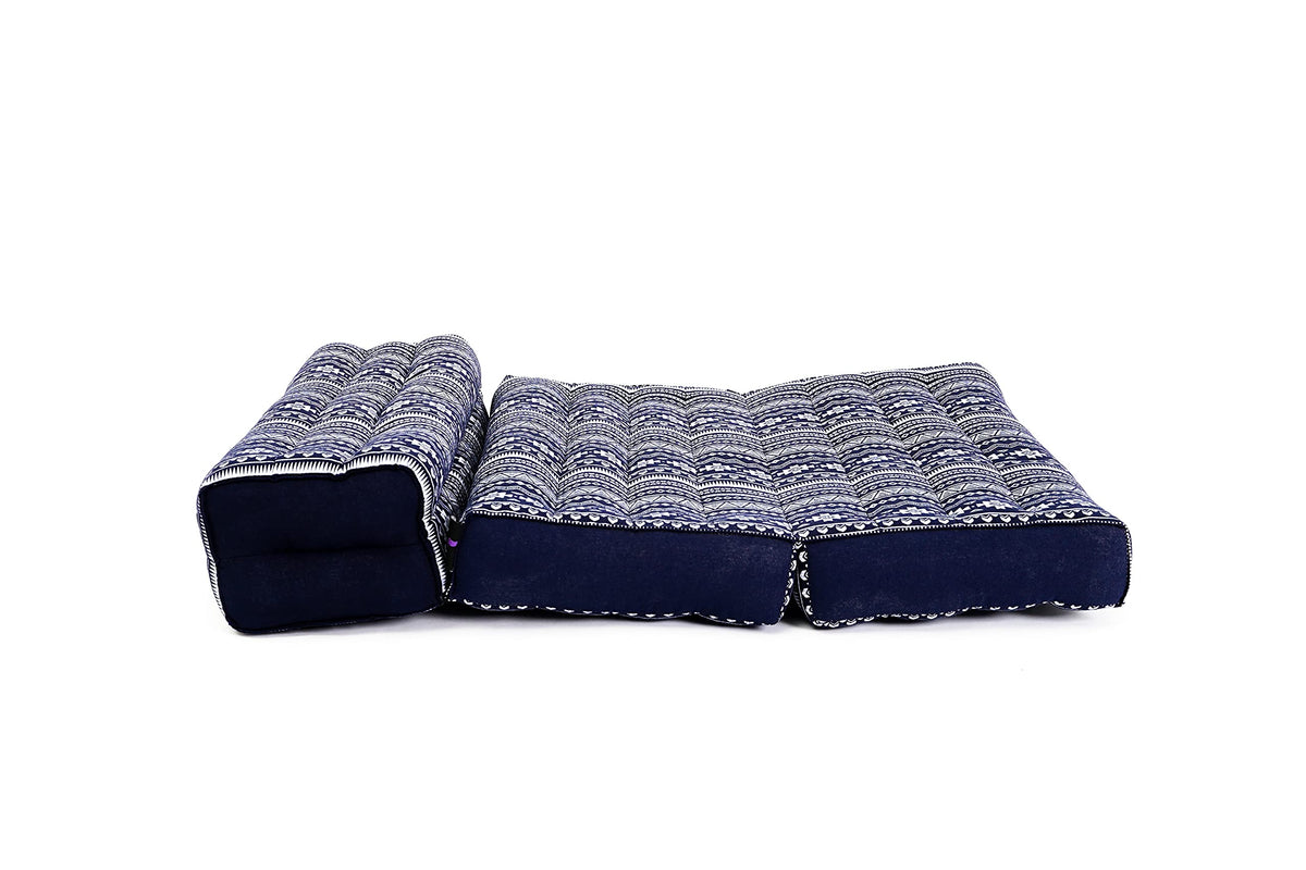 Foldable Meditation Cushion 20 x 28 x 4.5 inches Kapok Floor Seat (Cbt2 - Dark Blue)