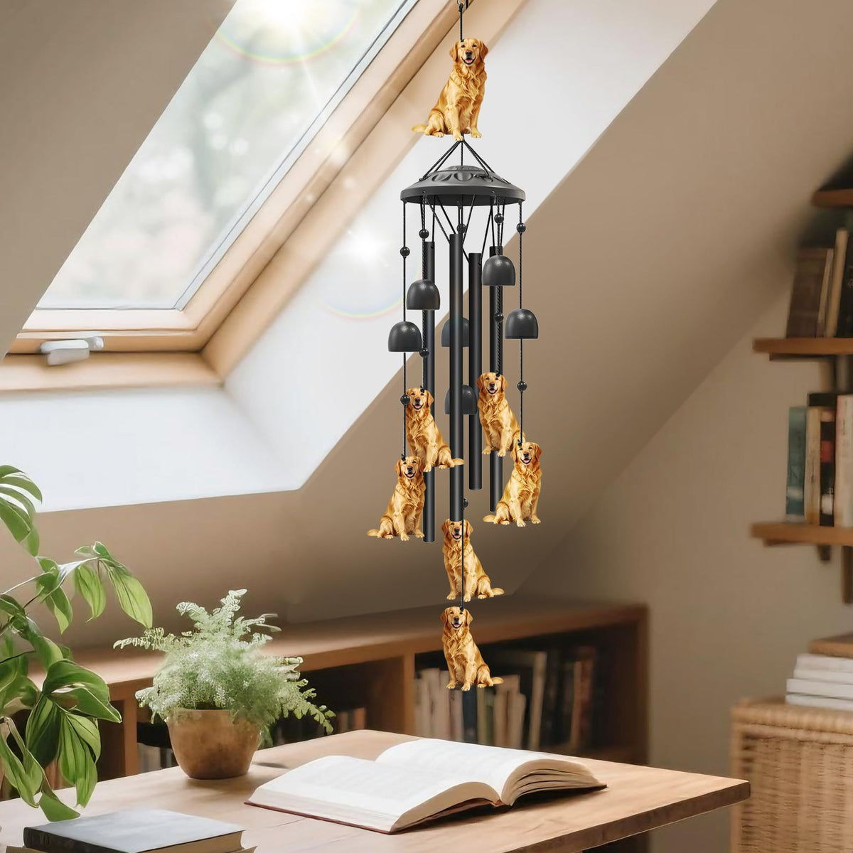 Golden Retriever Wind Chimes for Outside