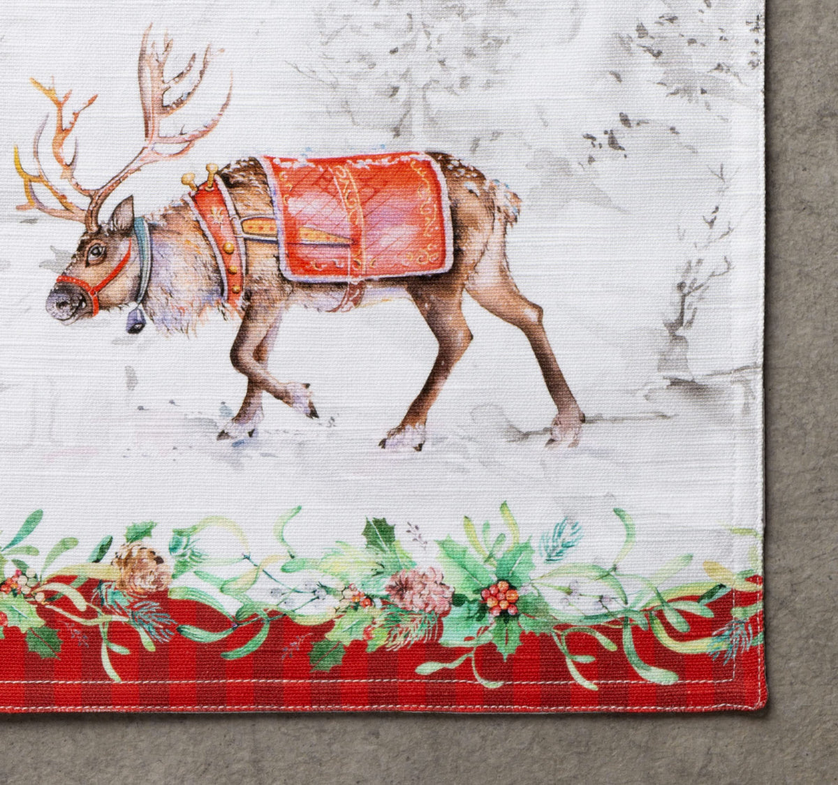 Placemats Set of 4 Reusable 100% Cotton (039 - Christmas Tradition / 13" X 19" (Pack of 4))