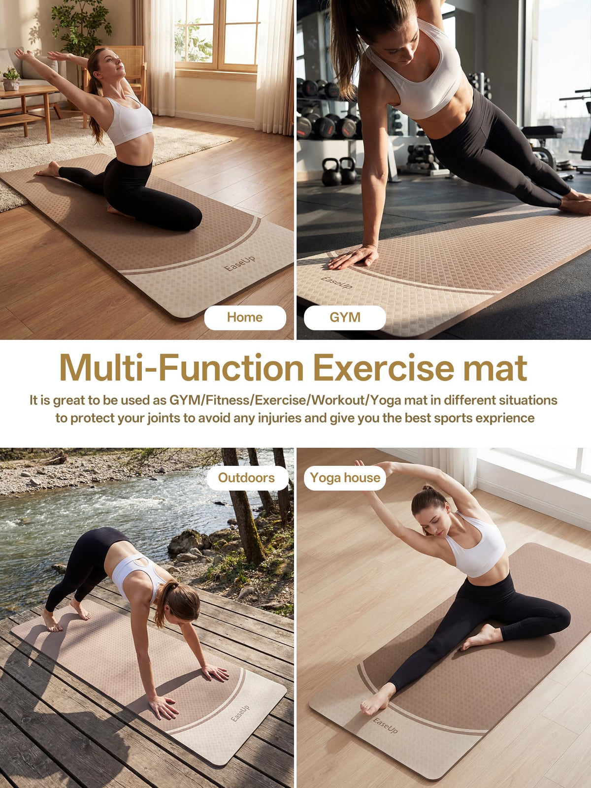 10mm Thick Yoga Mat (brown)