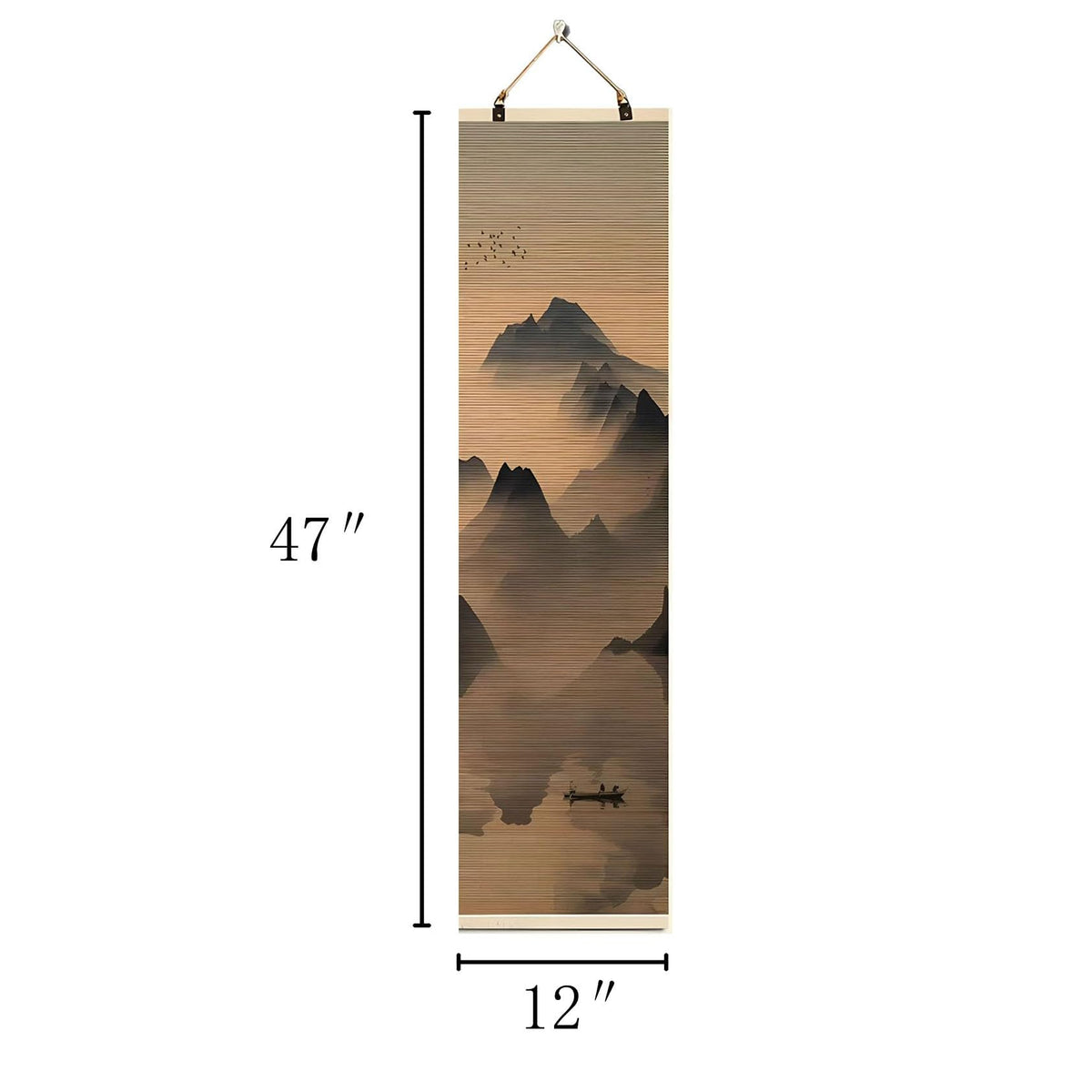 Natural Bamboo Blind Scroll Wall Art (Color-A01)