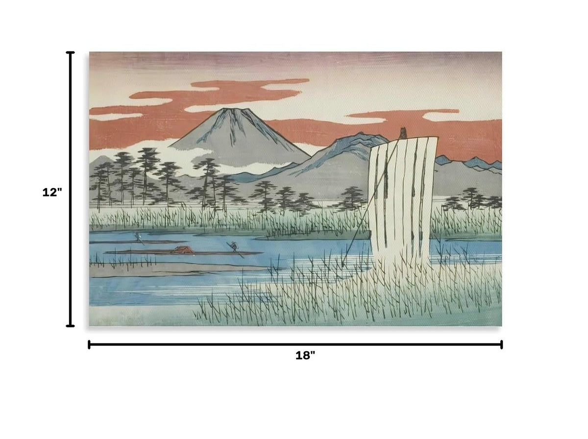 Utagawa Hiroshige Sagami River Mount Fuji Landscape Canvas Printing Wall Art Japanese Ukiyo E Prints Vintage Posters Minimalist Wall Decor for Living Room Bedroom Office 12x18inch (style-1 / 12x18inch(30x45cm) Unframe)