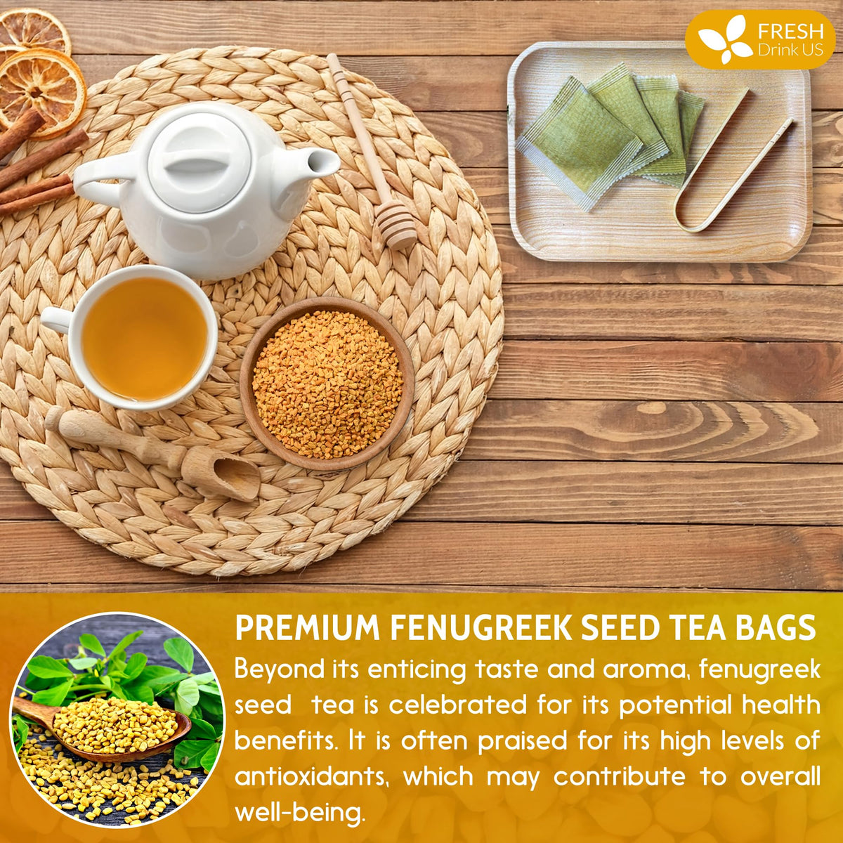 Premium Fenugreek Tea Bag (120 Tea Bags)