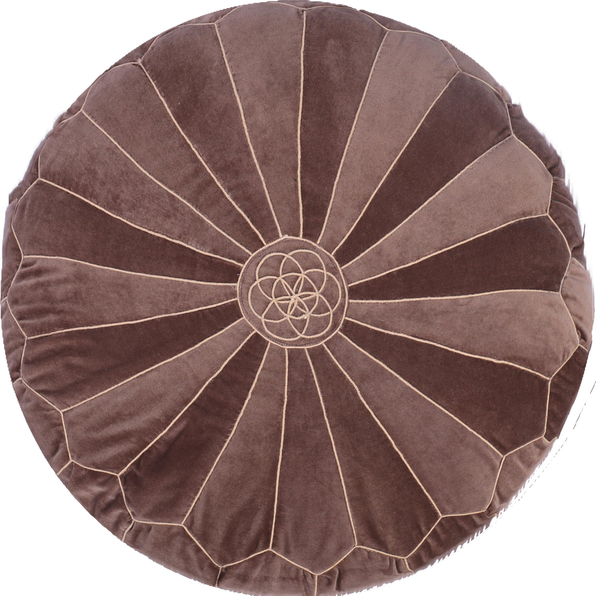 Moroccan Velvet Floor Pouf (Chocolate Brown)