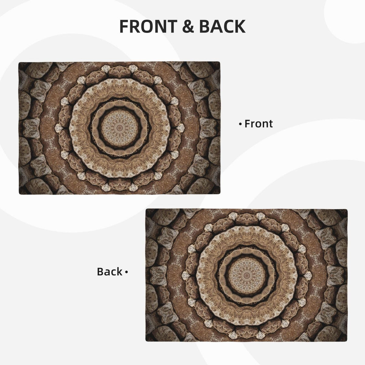 Placemats Mandala Stone Texture Place Mat Set of 4 Pieces Heat (4PCS / Mandala Stone Texture)