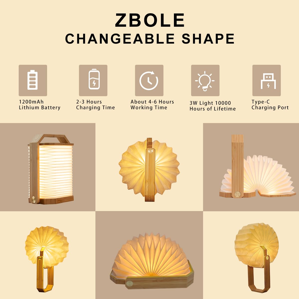 Unique Gifts Japanese Paper Lantern Lamp (Bamboo)