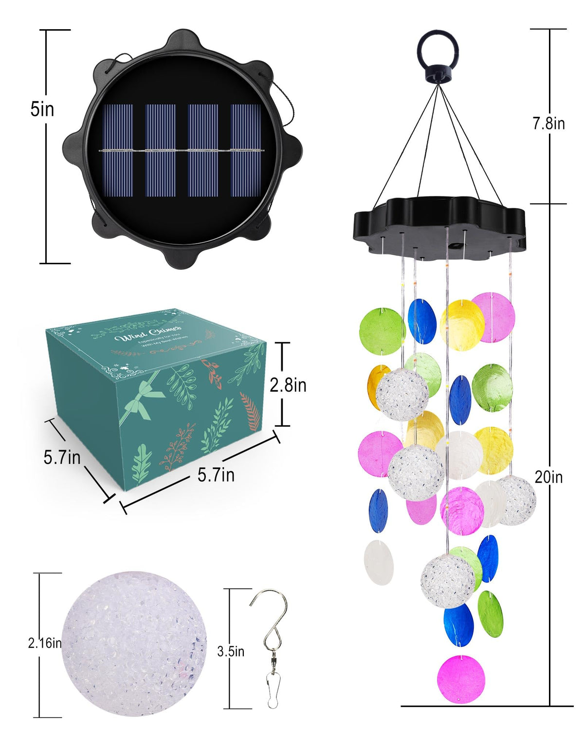 Solar Wind Chimes for Outside (Pastel)