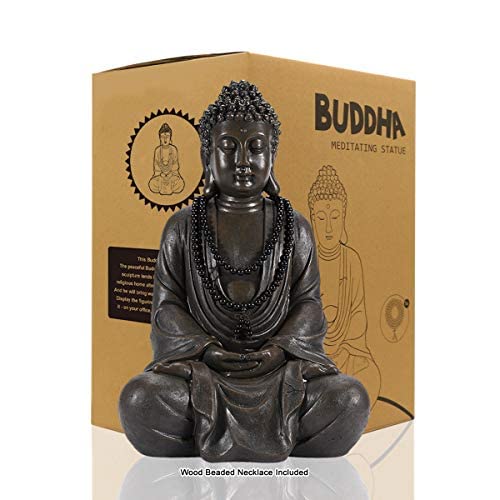 11.4" Meditating Buddha Statue Home Decor (Antique Bronze - 11.4 Inch)