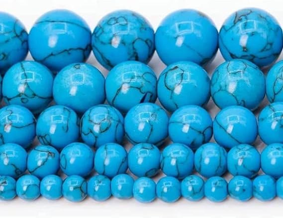 About 180 Pcs Blue Turquoise Beads for Jewelry Making 4 MM Blue Turquoise Gemstones Loose Stone Beads (Blue Turquoise / 4MM, about 180pcs)