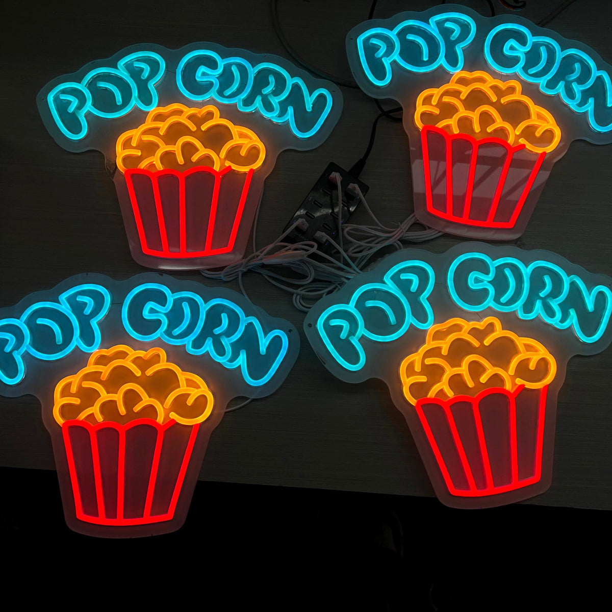 Popcorn Bucket Neon Sign Home Theater Cinema Snack LED Wall Decor (Popcorn)